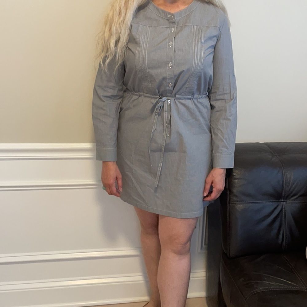 RUE58 GREY AND WHITE SHIRTDRESS.  NEW - Picture 5 of 14